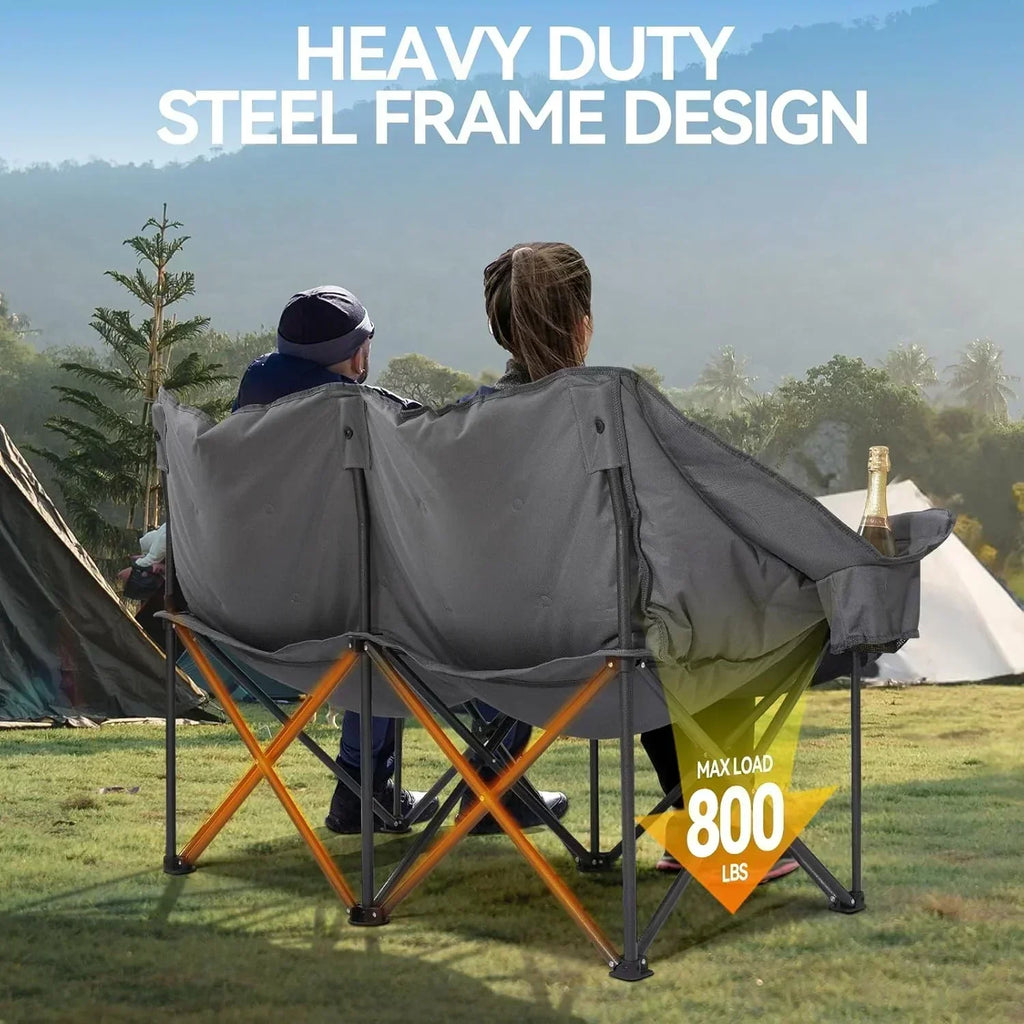 Camping Chair Upholstered Loveseat Heavy Duty Extra Large Camping Sofa Folding Sofa wourant