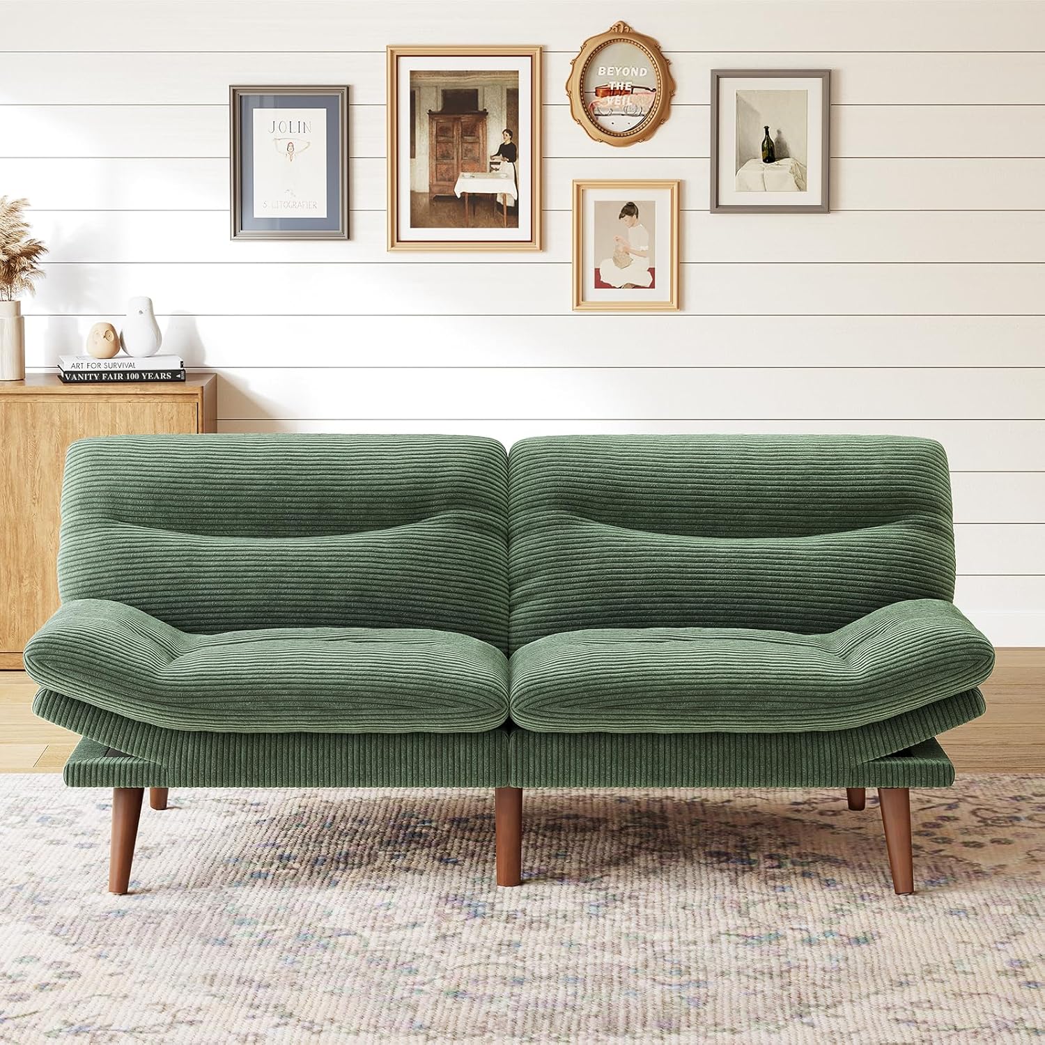 Futon Sofa Bed Futon Sofa Adjustable Back Armrests Converts to Small Sleeper Sofa Bed wourant