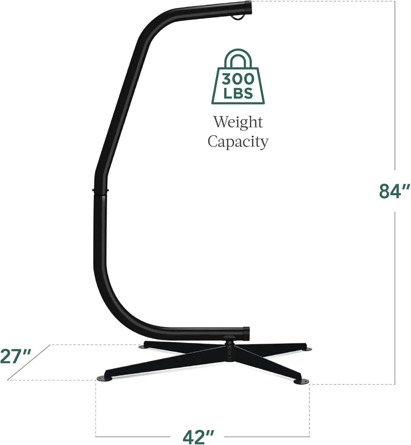 Best Choice Products Metal Hanging Hammock C-Stand for Chair Weather Resistant Finish wourant