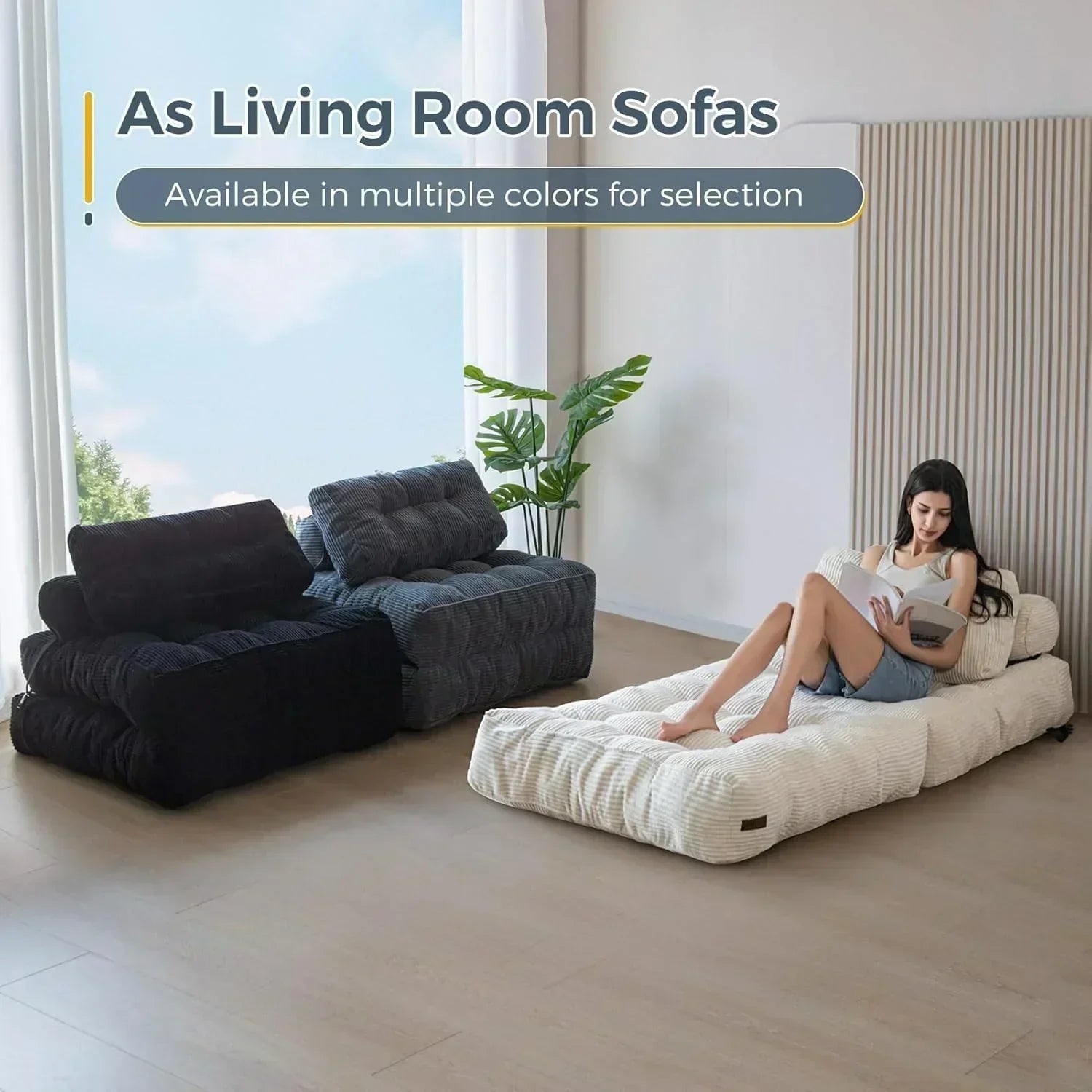 MAXYOYO Folding Sofa Bed Convertible Sleeper Chair with Pillow Foldable Mattress with Back Support wourant