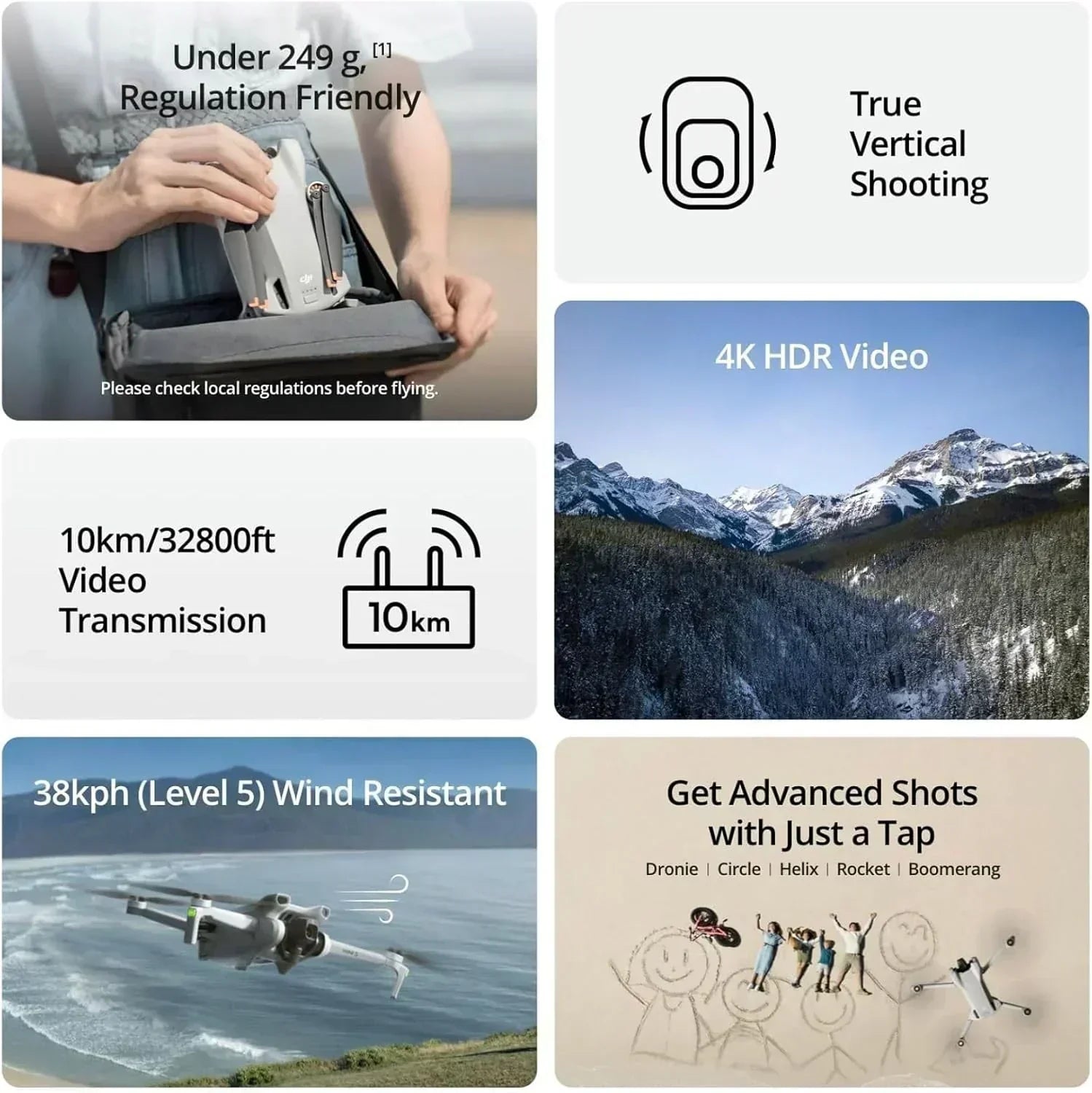 DJI Mini 3 Drones with Camera for Adults 4K 38 min Flight Time up to 32800 ft wourant