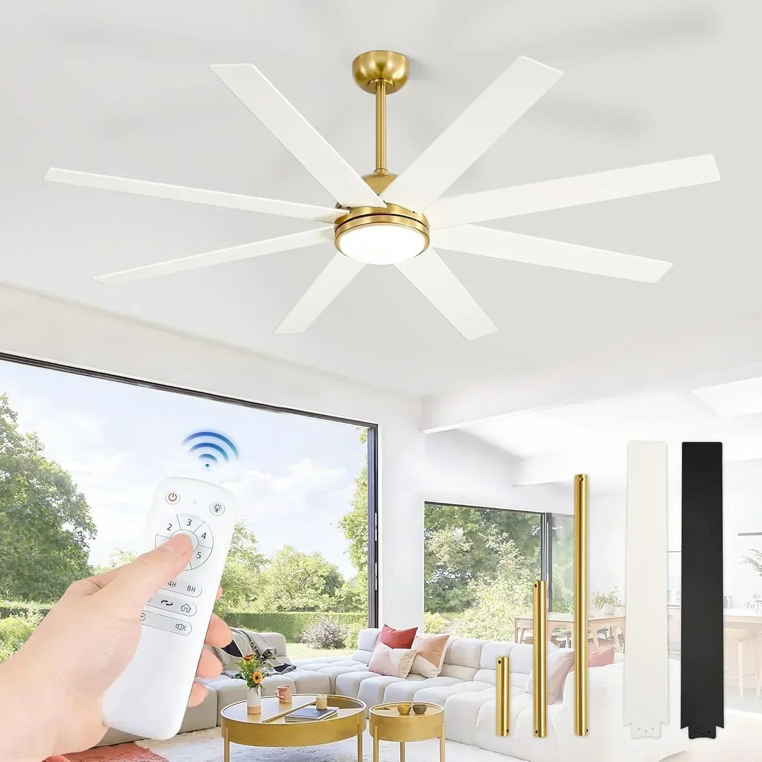 Ceiling Fan Indoor/Outdoor 8 Blades 65 inches wourant