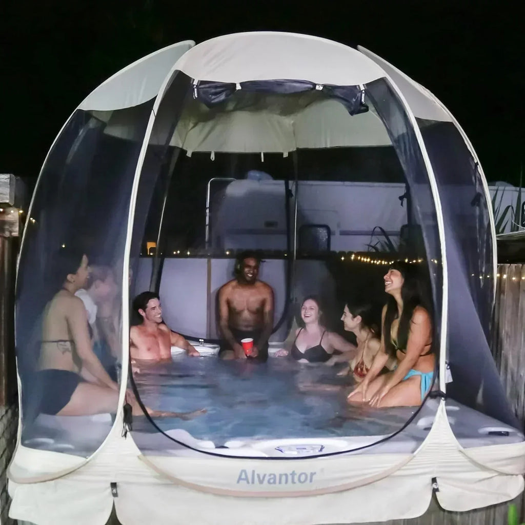 Screen gazebo sleeps 6-10-15 people Igloo-style canopy tent mosquito net on the sides Perfect wourant