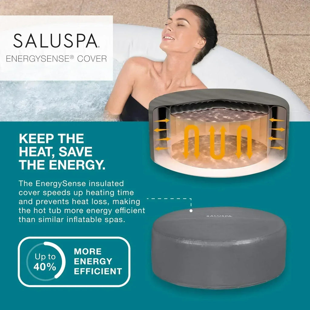 Bestway SaluSpa Miami EnergySense AirJet Inflatable Hot Tub Spa 71" x 26" Portable Hot Tub wourant