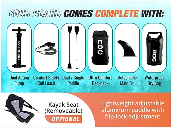 ROC inflatable stand-up paddle board high-quality SUP paddle board accessories wourant
