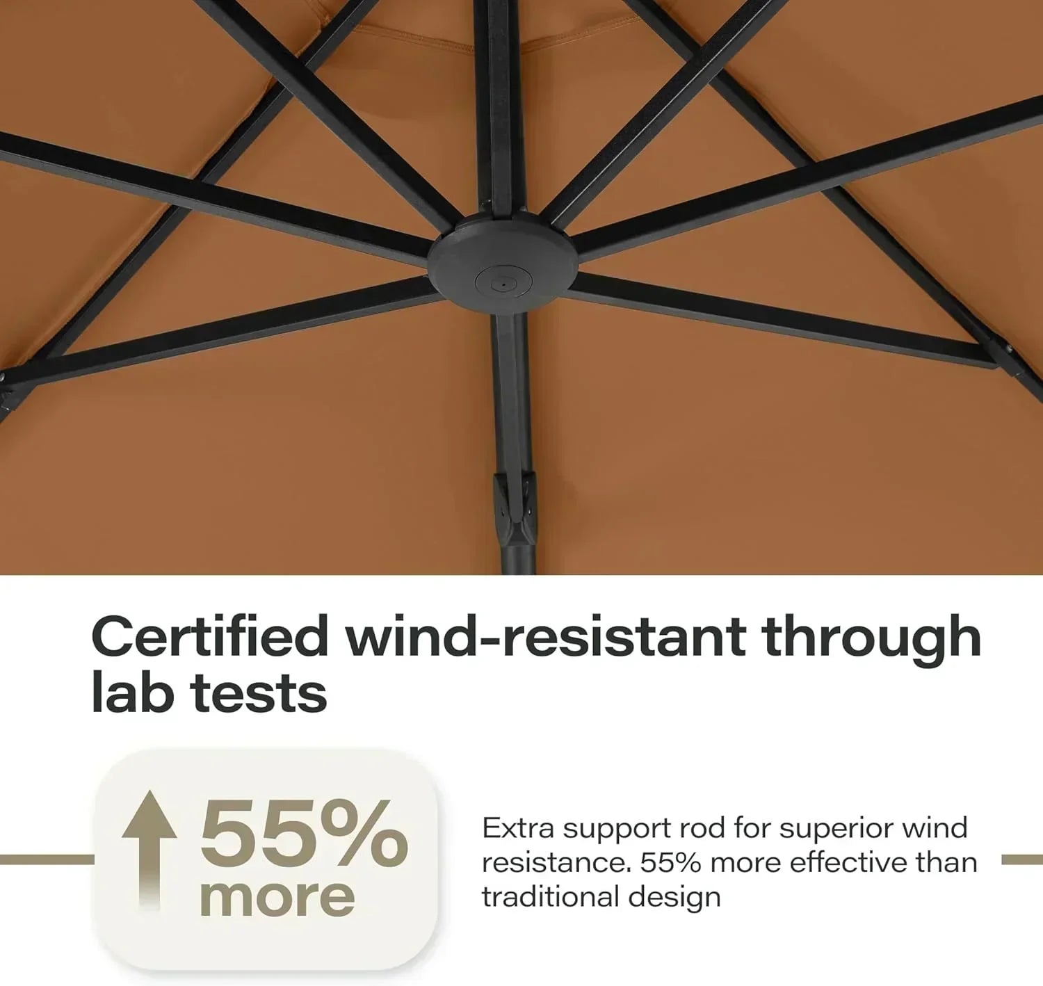 LAUSAINT HOME Outdoor Patio Umbrella with Base included 11 FT Deluxe Curvy Cantilever Umbrella wourant