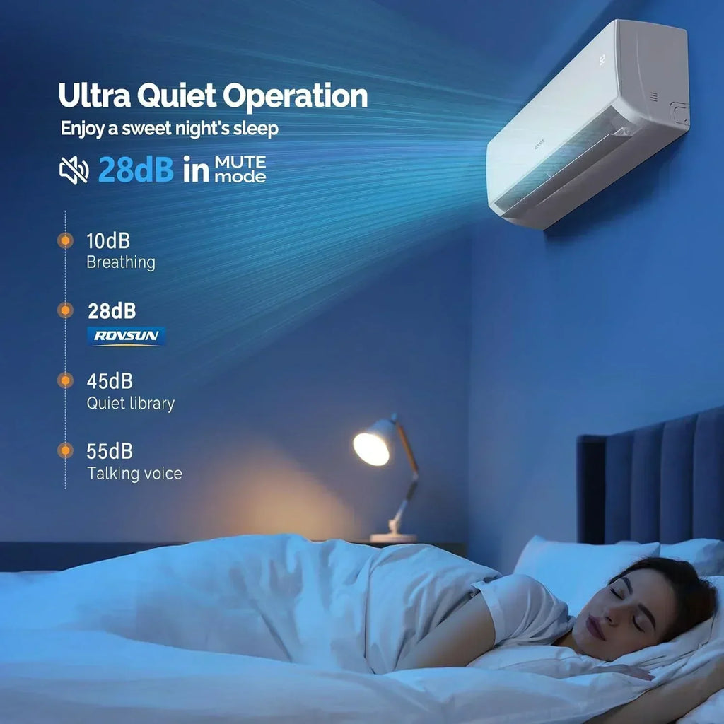 ROVSUN 9000 BTU Wifi Enabled Mini Split Air Conditioner Heater Inverter 19 SEER2 Energy Saving wourant