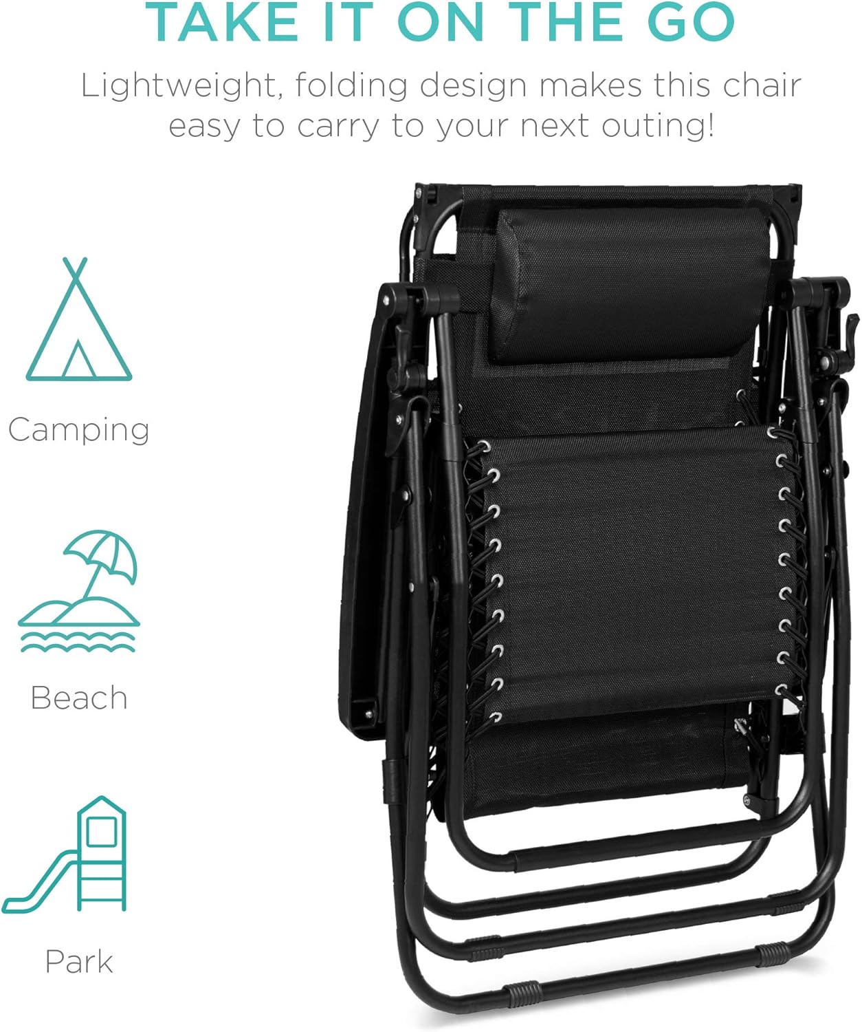 Best Choice Products Folding Zero Gravity Recliner Patio Lounge Chair Adjustable Canopy Shade wourant