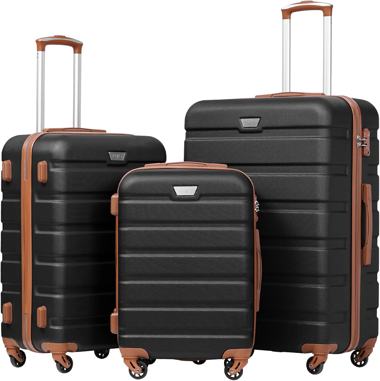 Coolife Luggage 3 Piece Set Suitcase Spinner Hardshell Lightweight TSA Lock wourant
