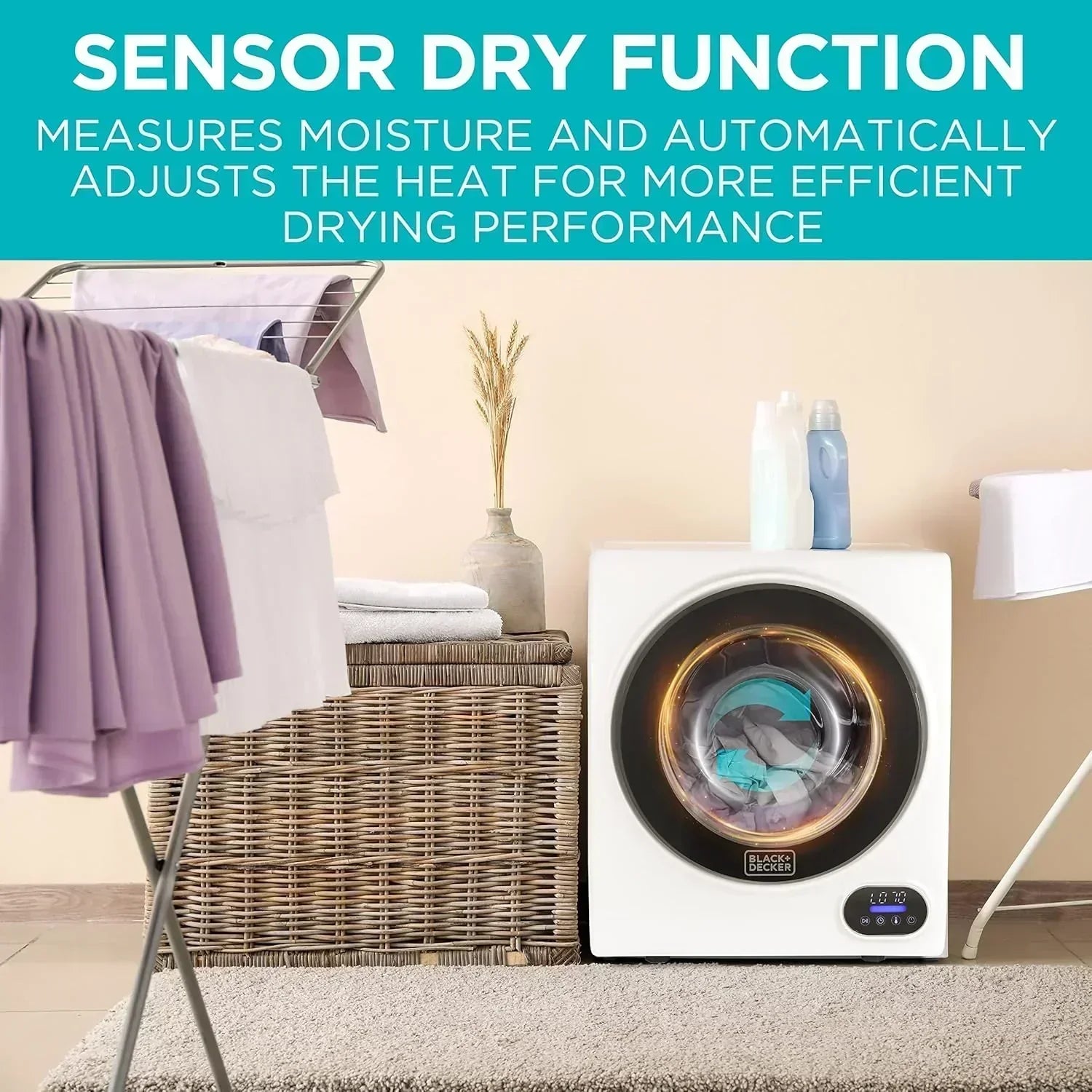 Compact Clothes Dryer 1.5 Cu. Ft. 850W Electric Dryer 120V Vented Dryer Stainless Steel Drum wourant