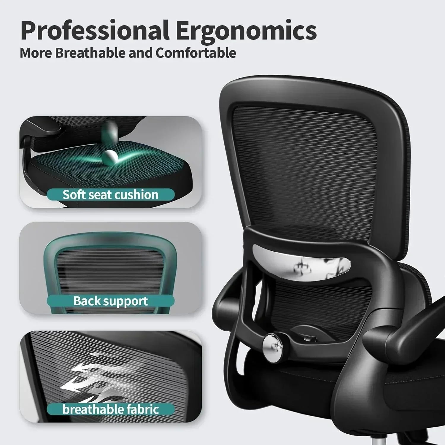 TRALT Office Chair Ergonomic Desk Chair 330 lbs Home Mesh Gaming Chair with Wheels wourant