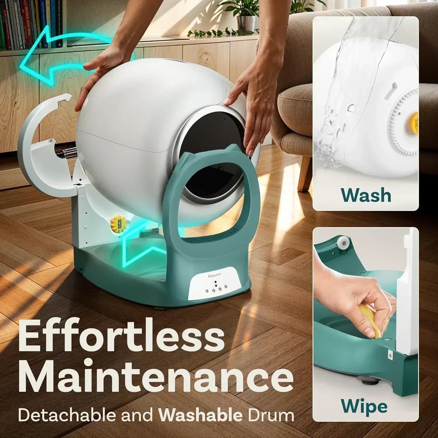 Self Cleaning Litter Box with Auto Safety Sensors Automatic Cat Litter Box Self-Cleaning wourant