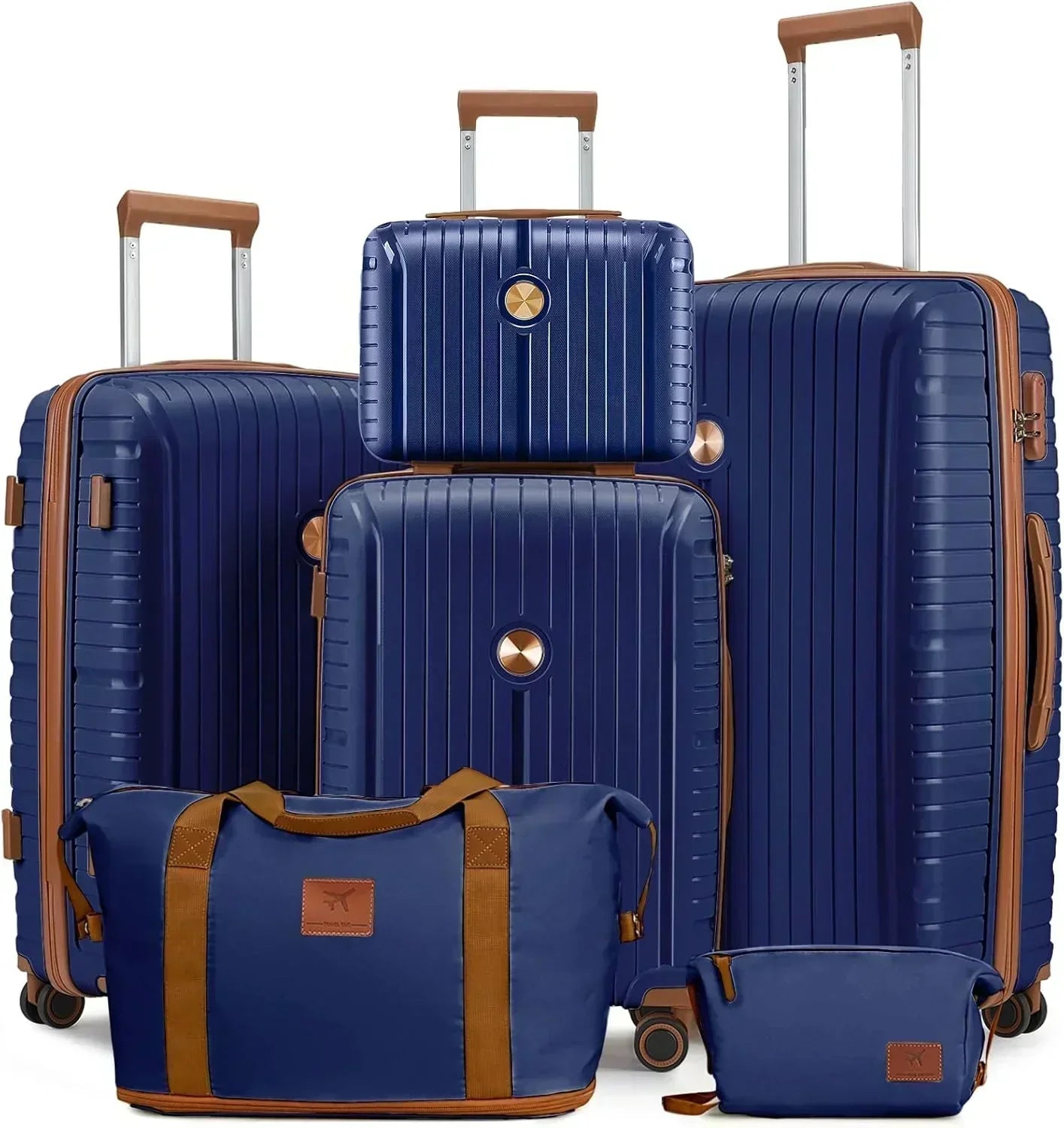 5-piece PP hardshell lightweight travel carry-on luggage set with dual spinner wheels wourant