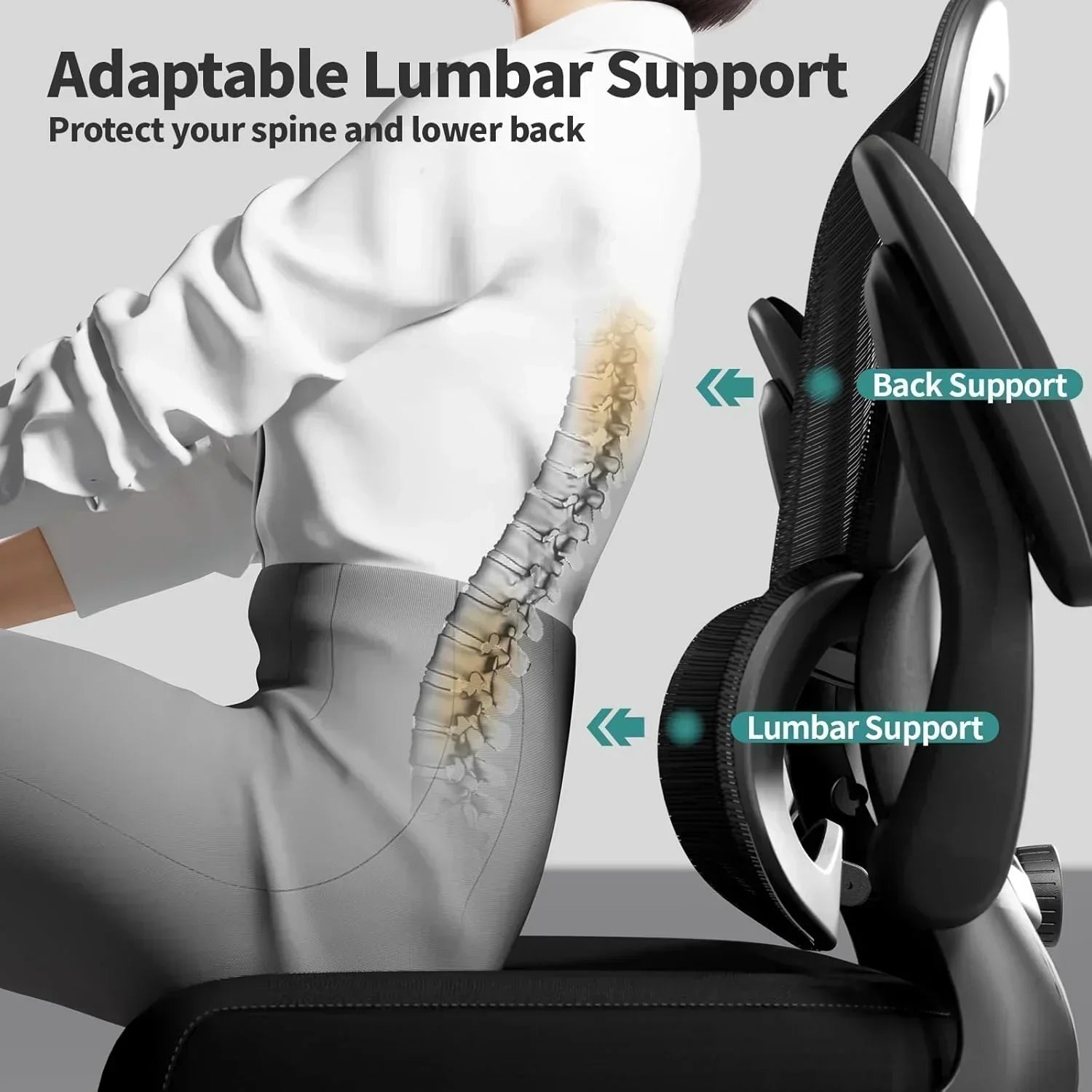 TRALT Office Chair Ergonomic Desk Chair 330 lbs Home Mesh Gaming Chair with Wheels wourant