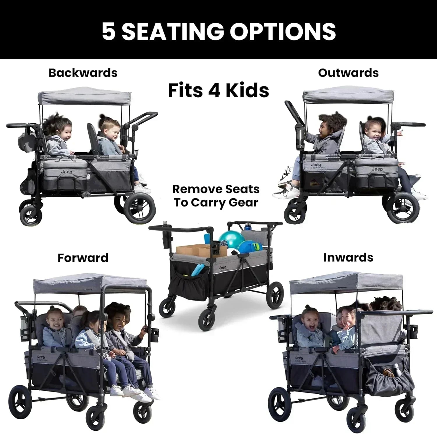 Jeep Wrangler Deluxe 4 Seater Stroller Wagon by Delta Children Premium Quad Stroller Wagon wourant