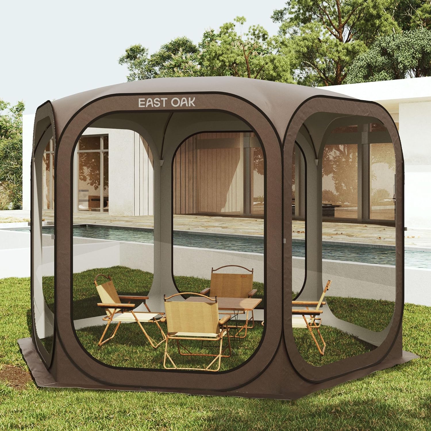 EAST OAK Screen House Tent Pop-Up Portable Screen Room Canopy Instant Screen Tent 10 x 10 FT wourant