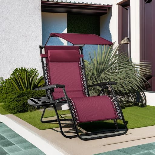Best Choice Products Folding Zero Gravity Recliner Patio Lounge Chair Adjustable Canopy Shade wourant