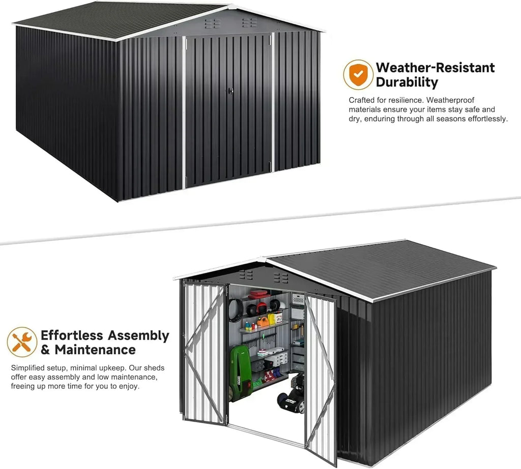 polar aurora 8x12 ft outdoor storage shed metal garden shed frame structure tool sheds wourant