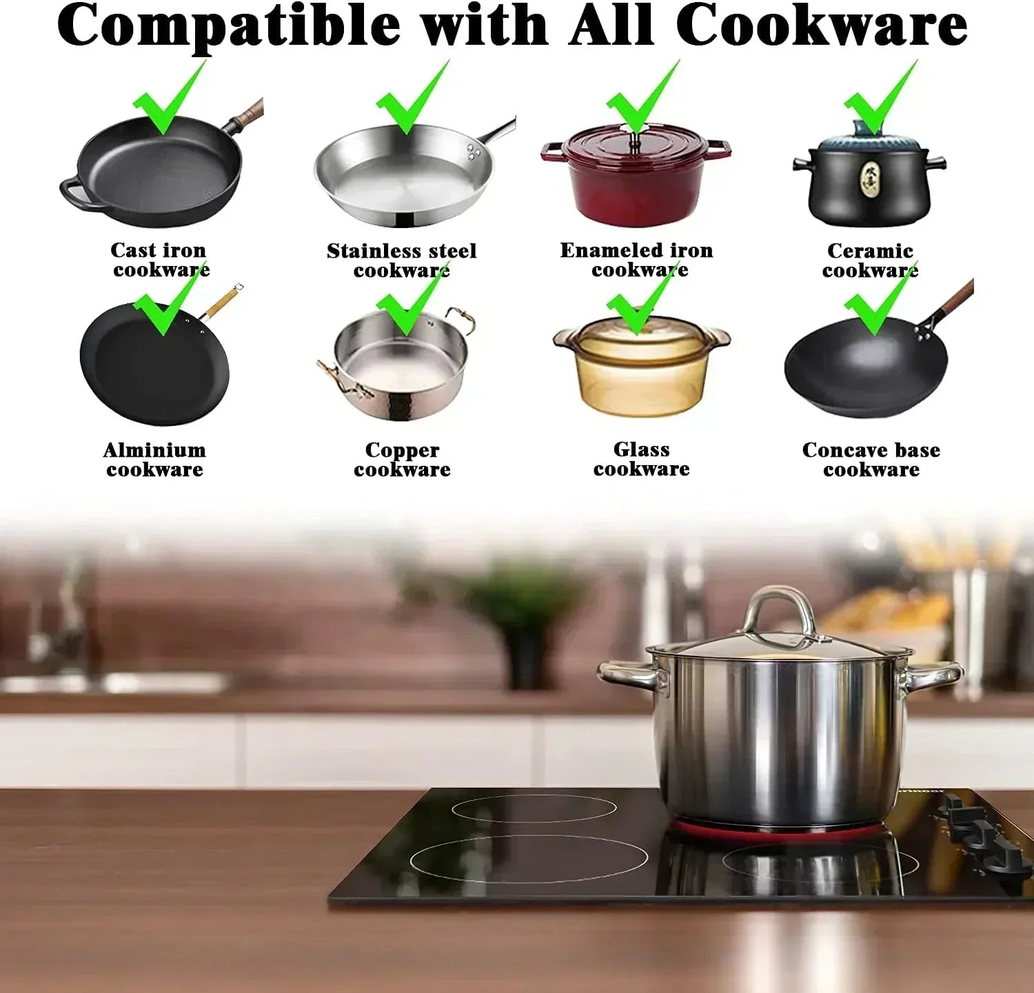 Karinear 30 Inch Electric Cooktop 4 Burners Built-in Ceramic Cooktop Radiant Electric Stove Top wourant