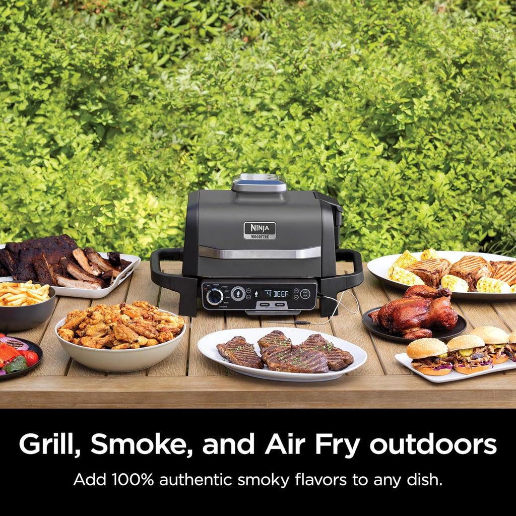 OG751 Woodfire Pro Outdoor Grill Built-In Thermometer 7-in-1 Master Grill BBQ Smoker Air Fryer wourant