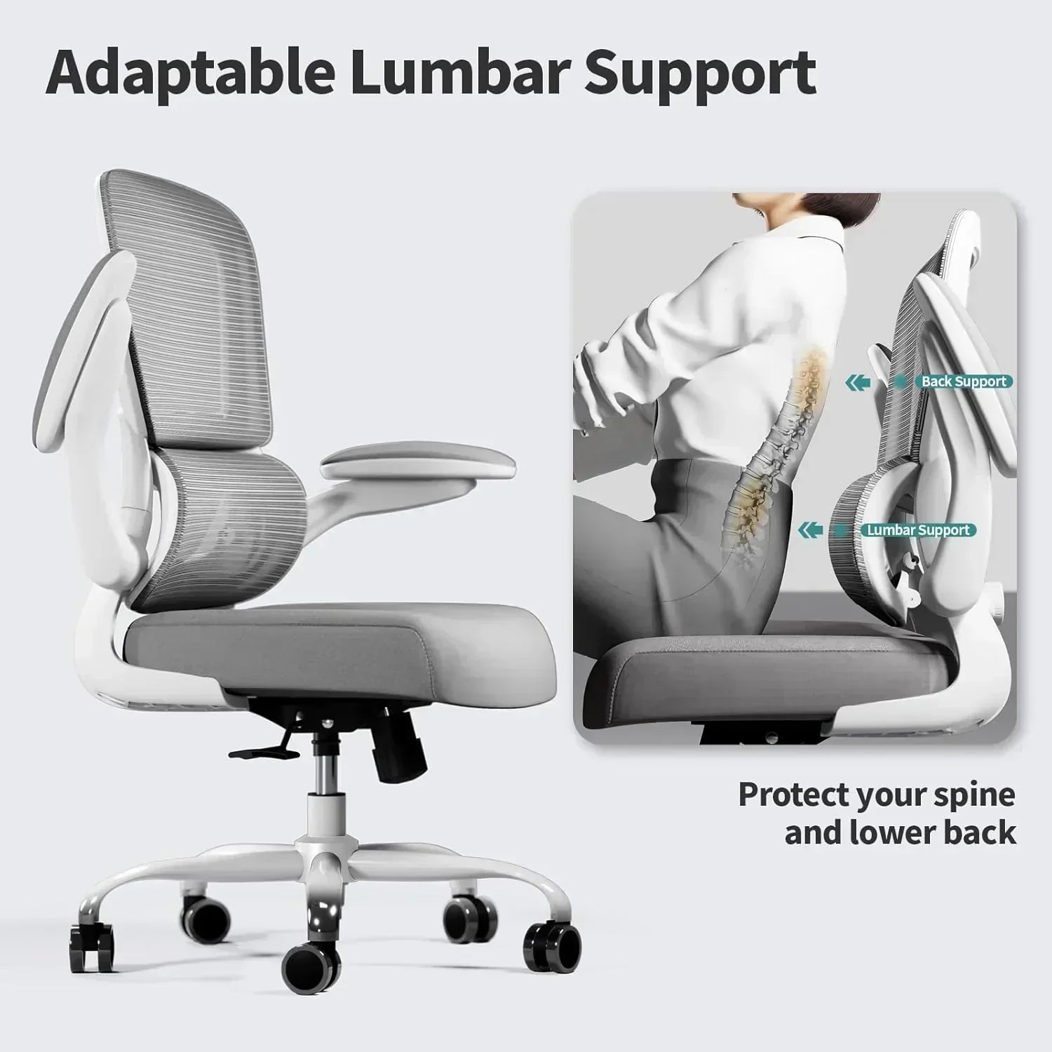 TRALT Office Chair Ergonomic Desk Chair 330 lbs Home Mesh Gaming Chair with Wheels wourant