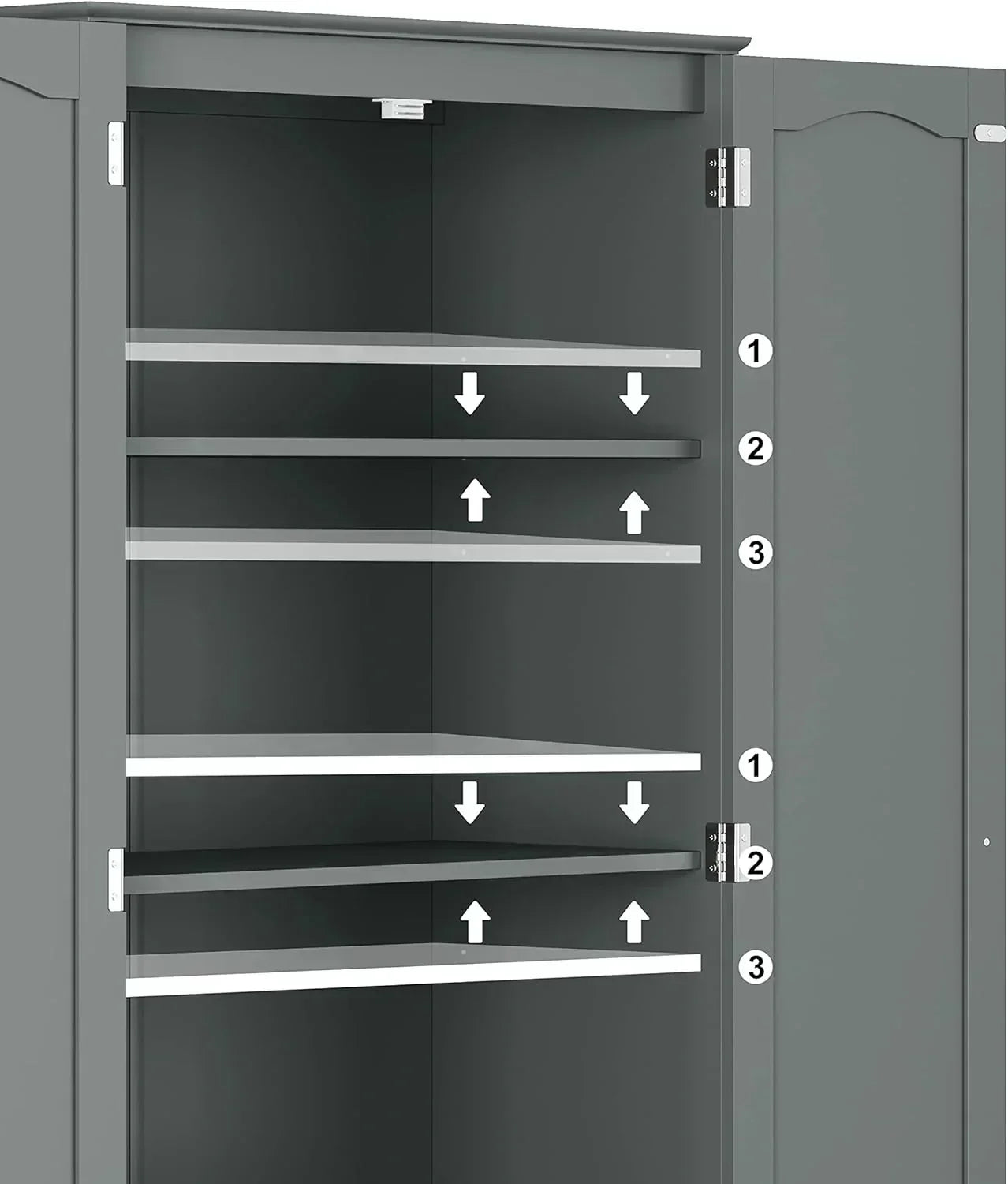 Tall Pantry Cabinet Freestanding Storage Cabinet Wooden Kitchen Pantry with 4 Doors wourant