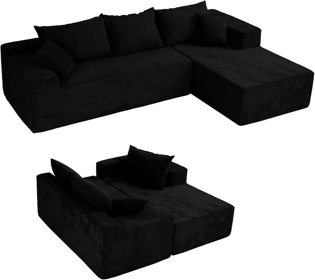 Cloud sofa with L-shaped lounge chair modern modular sofa with deep seats wourant