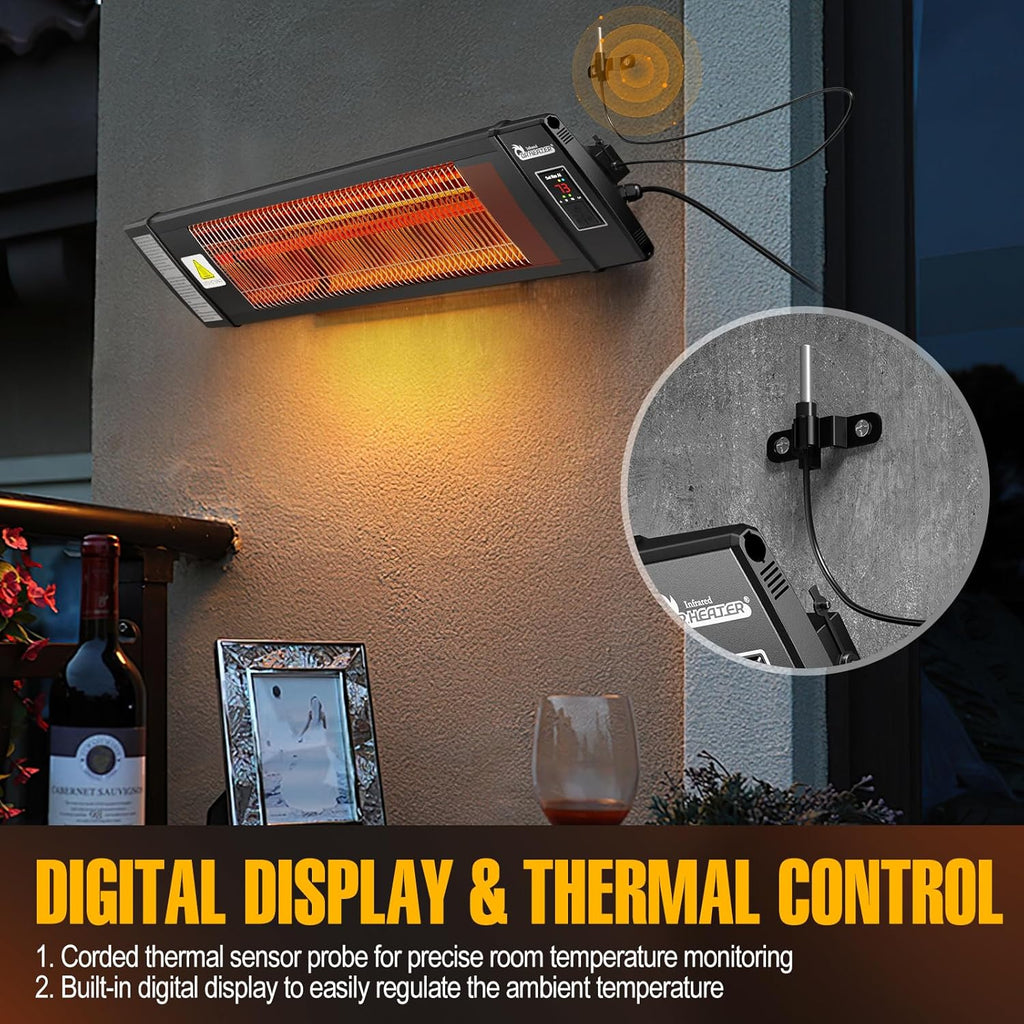 Smart greenhouse heater with built-in temperature control and digital thermostat wourant