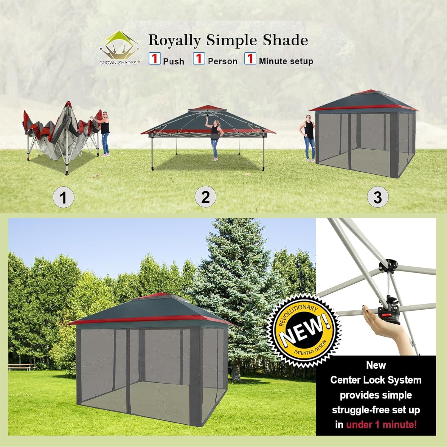 CROWN SHADES 13x13 Pop Up Gazebo Canopy Tent Gazebos on Clearance Outdoor Gazebo wourant