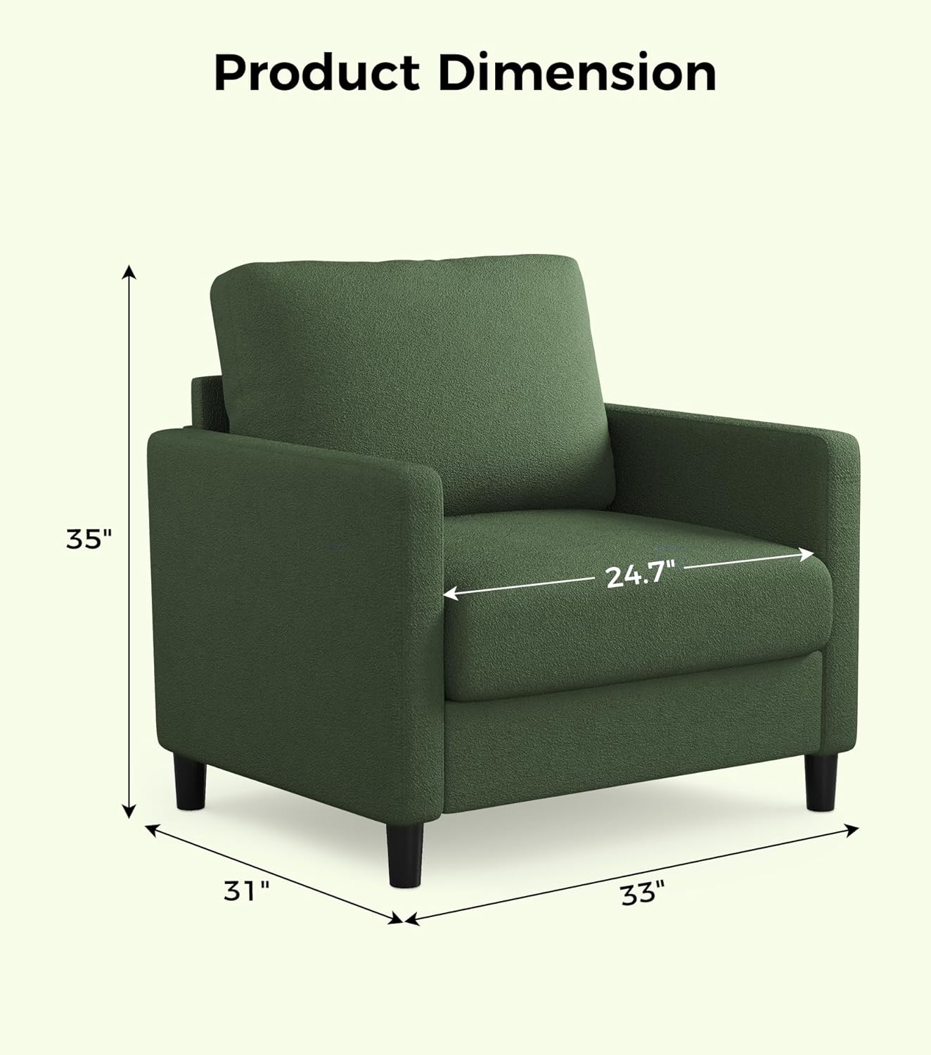 Loveseat Sofa 51" Love Seat Comfy Corduroy Small Loveseat Tool-Free Setup Couch wourant