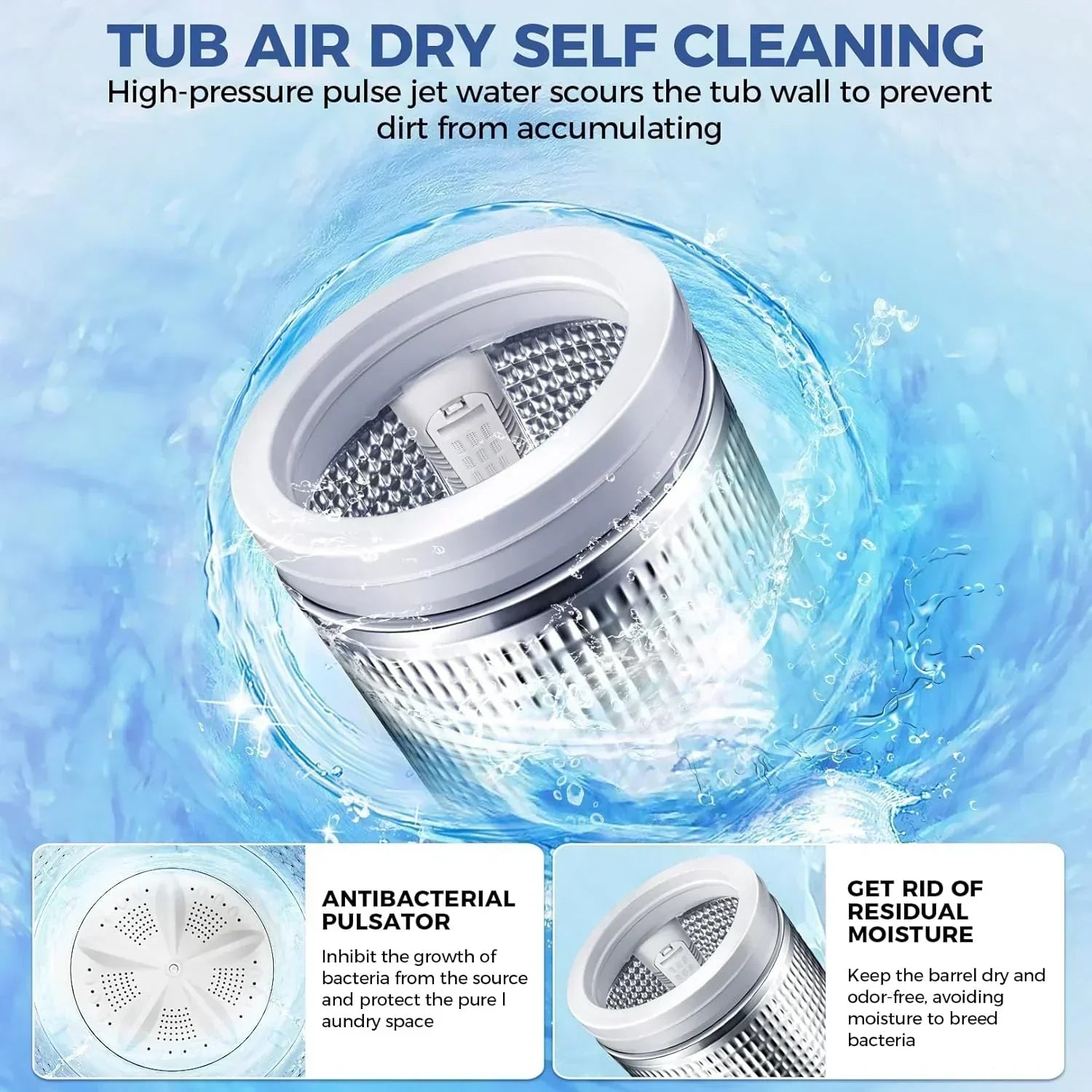 Nictemaw Portable Washing Machine 20Lbs Capacity Full-Automatic Portable Washer Machine wourant
