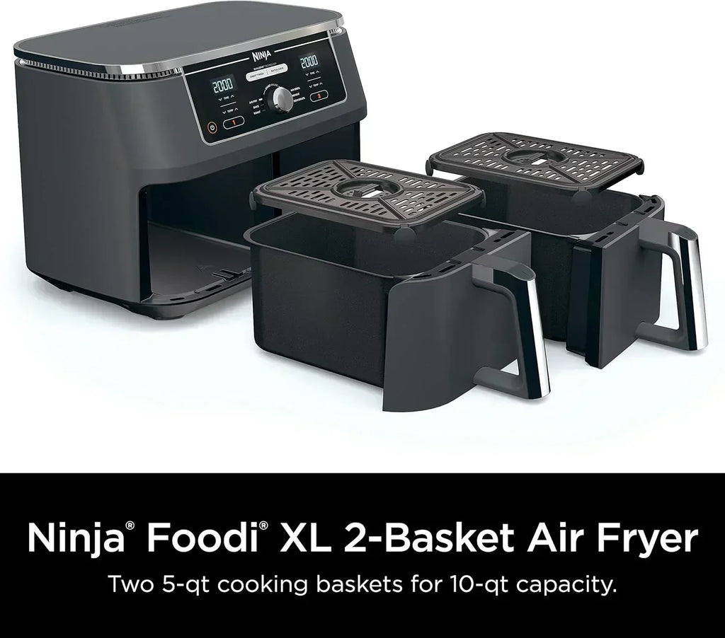 Ninja Foodi 6-in-1 FlexBasket Air Fryer with 7 QT MegaZone Basket Divider for Large Proteins wourant