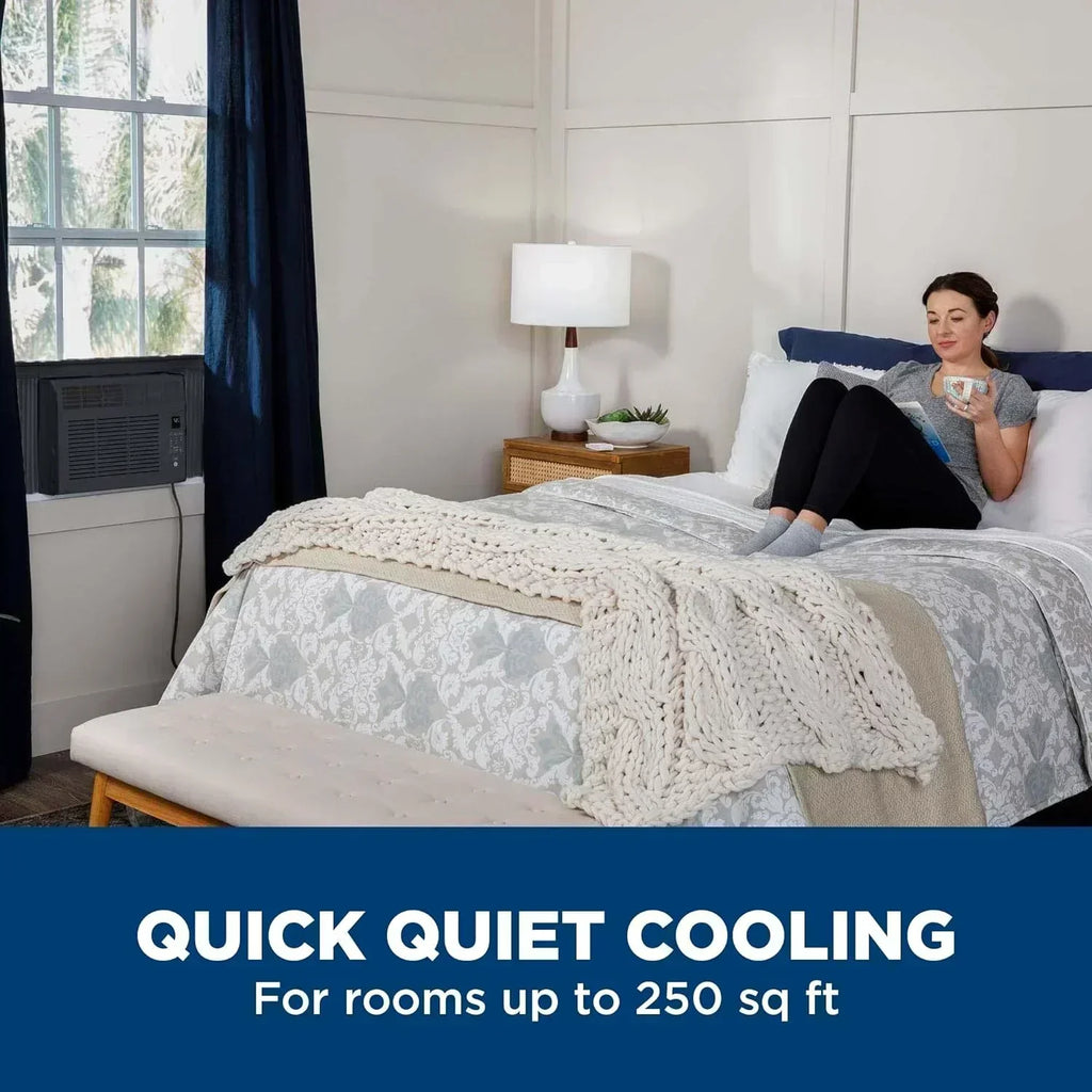 GE Window Air Conditioner Unit 5,000 BTU for Small Rooms up to 150 sq ft Manual Adjustable Fan wourant