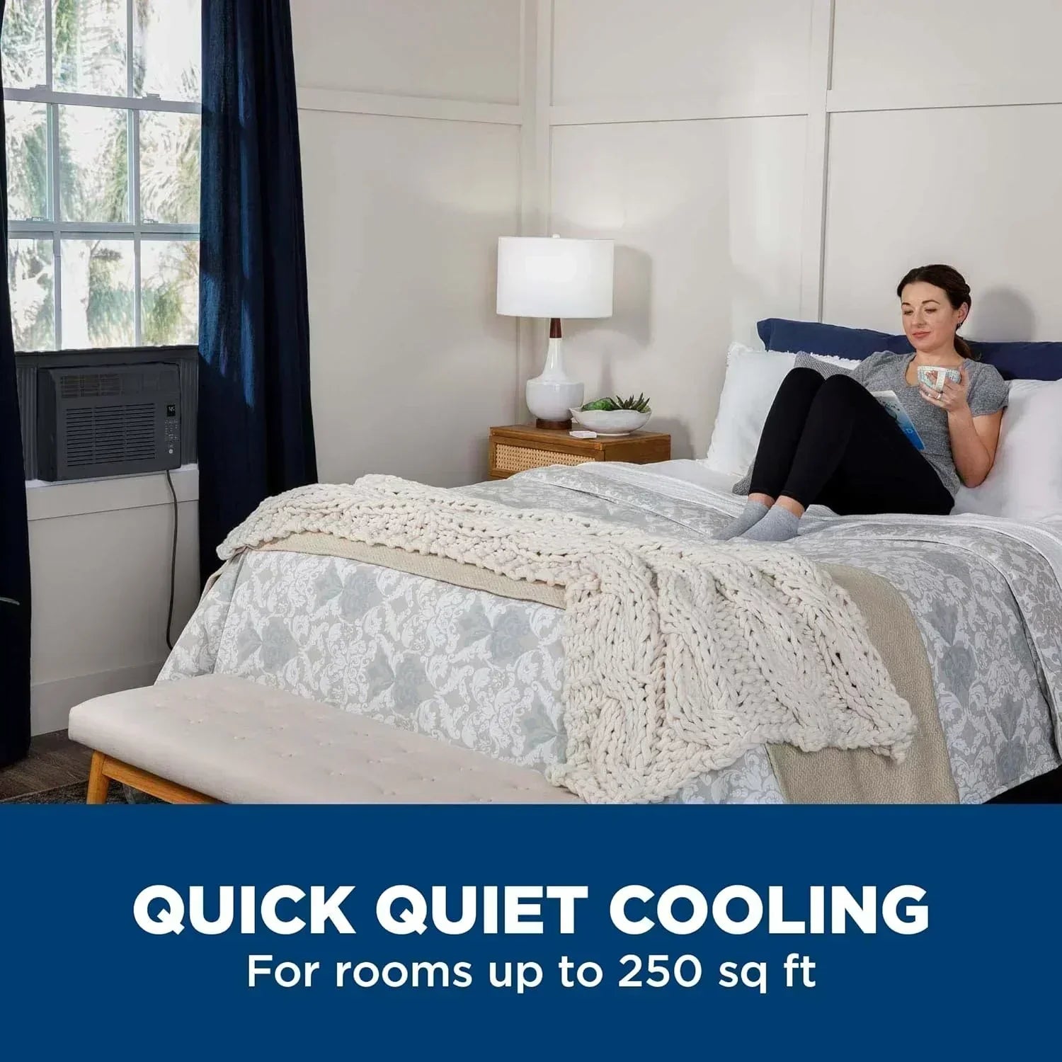GE Window Air Conditioner Unit 5,000 BTU for Small Rooms up to 150 sq ft Manual Adjustable Fan wourant