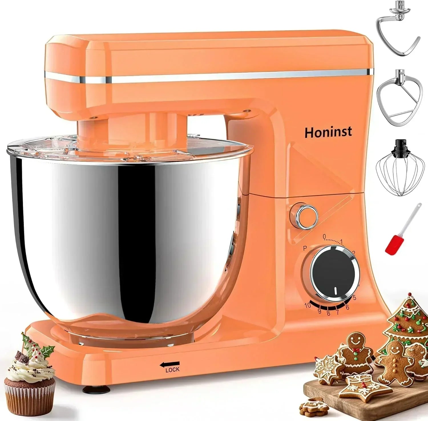 10-Speed Stand Mixer with 8-in-1 Splash Guard Tilt Head 6-Quart Stainless Steel Bowl wourant