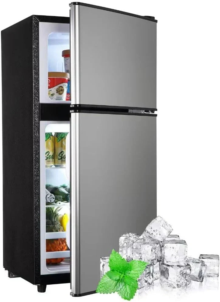 Apartment Size Refrigerator 3.5 Cu.Ft Small Refrigerator with Freezer Suitable for Home wourant