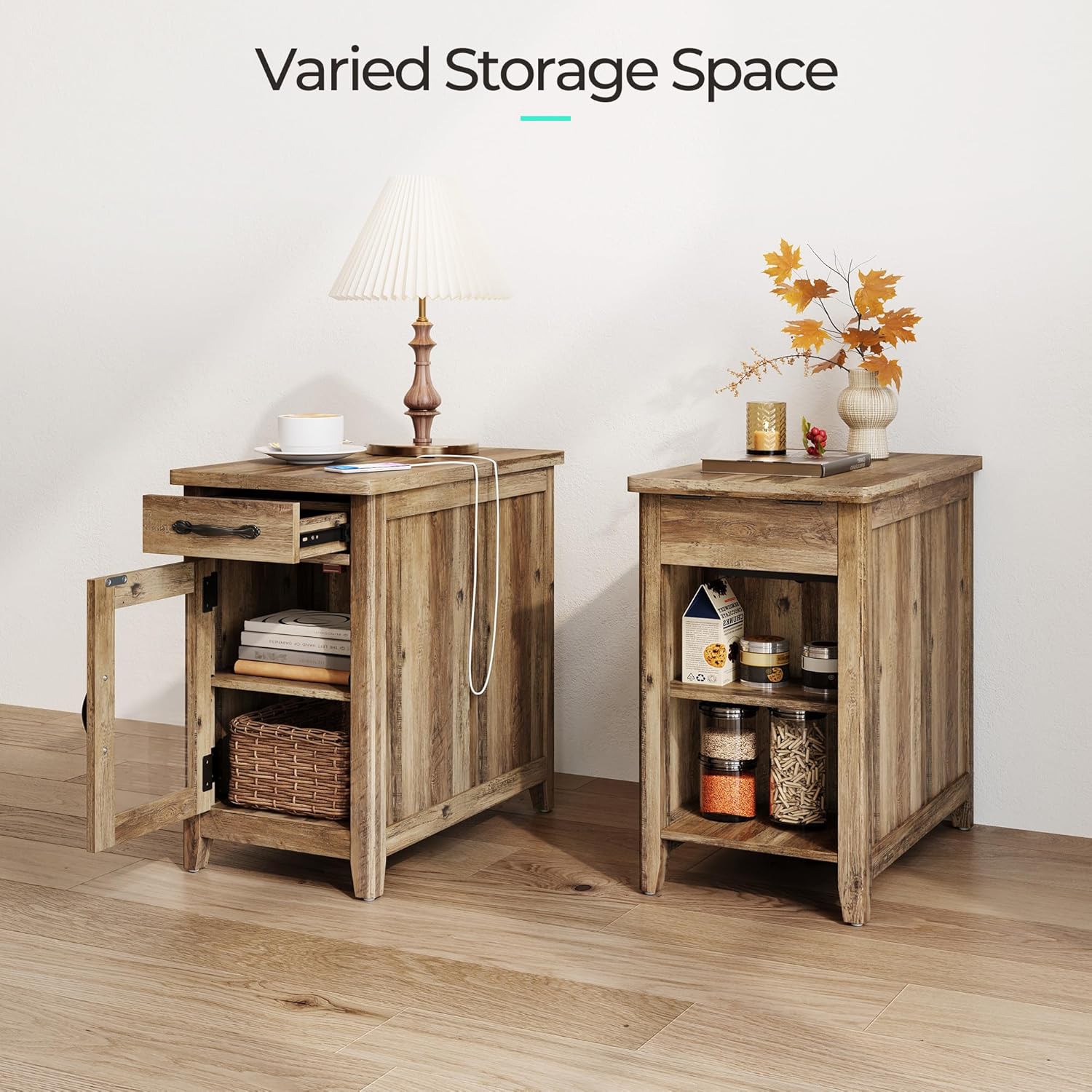Farmhouse End Table Narrow Side Table Small Nightstand wourant