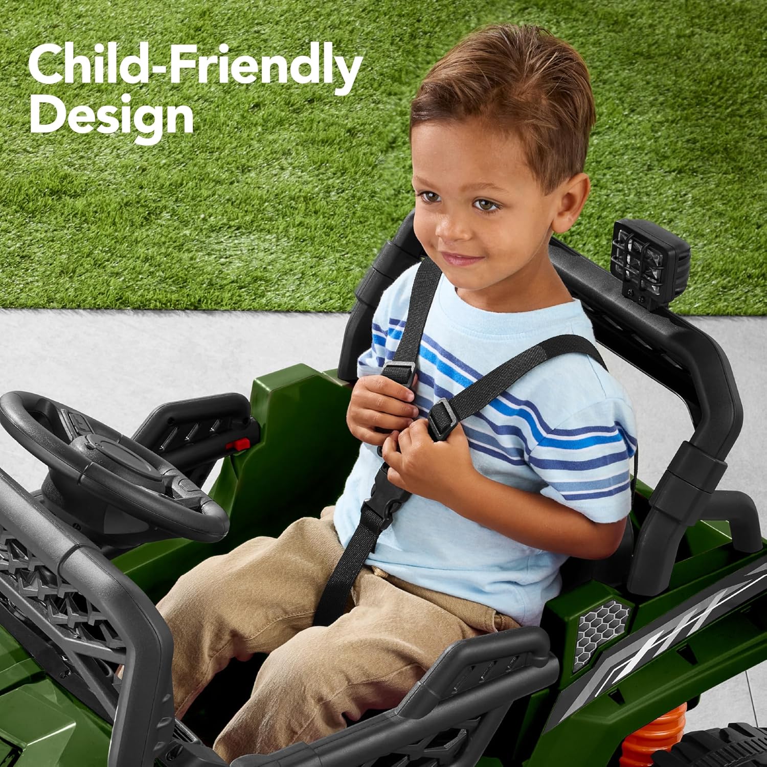 Children's black UTV electric children's car wourant