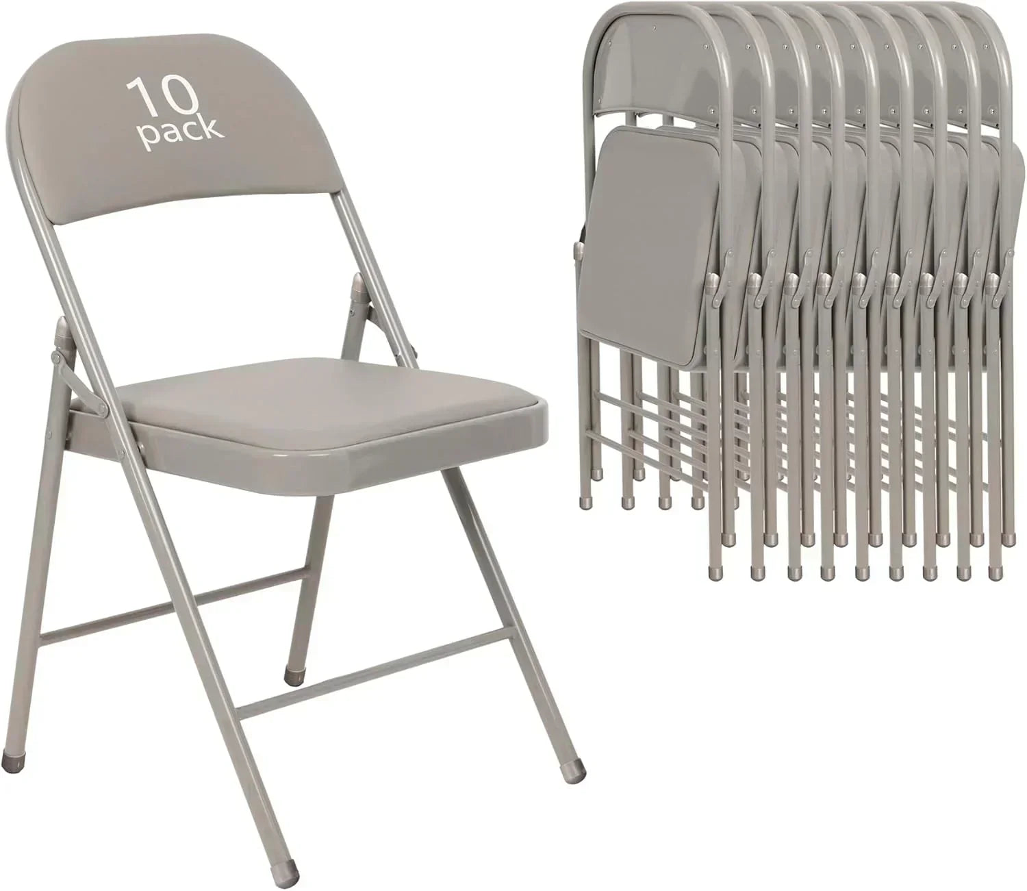 6 Pack Black Folding Chairs with Leather Chairs Events Office Wedding Party Upholstered Chairs wourant