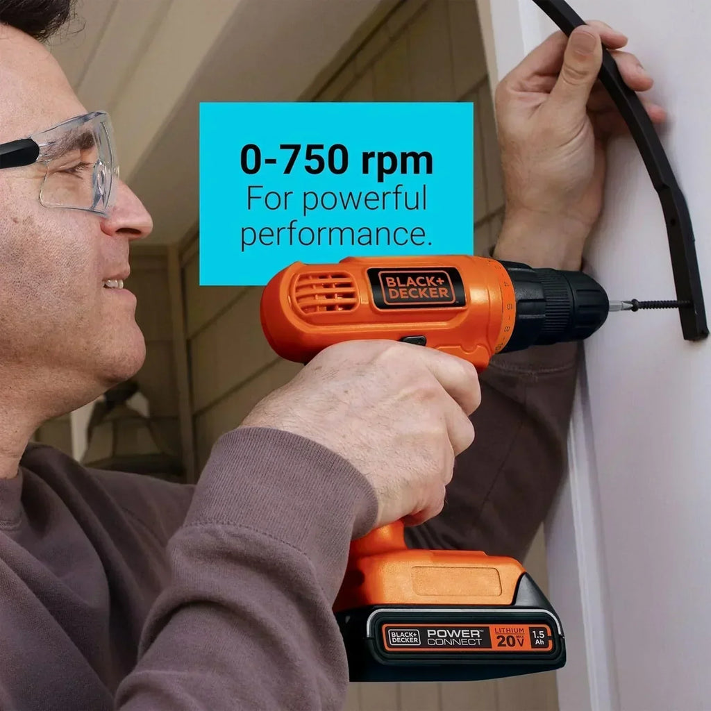 BLACK+DECKER 20V MAX POWERCONNECT Power Drill Cordless Drill Driver Electric Screwdriver wourant
