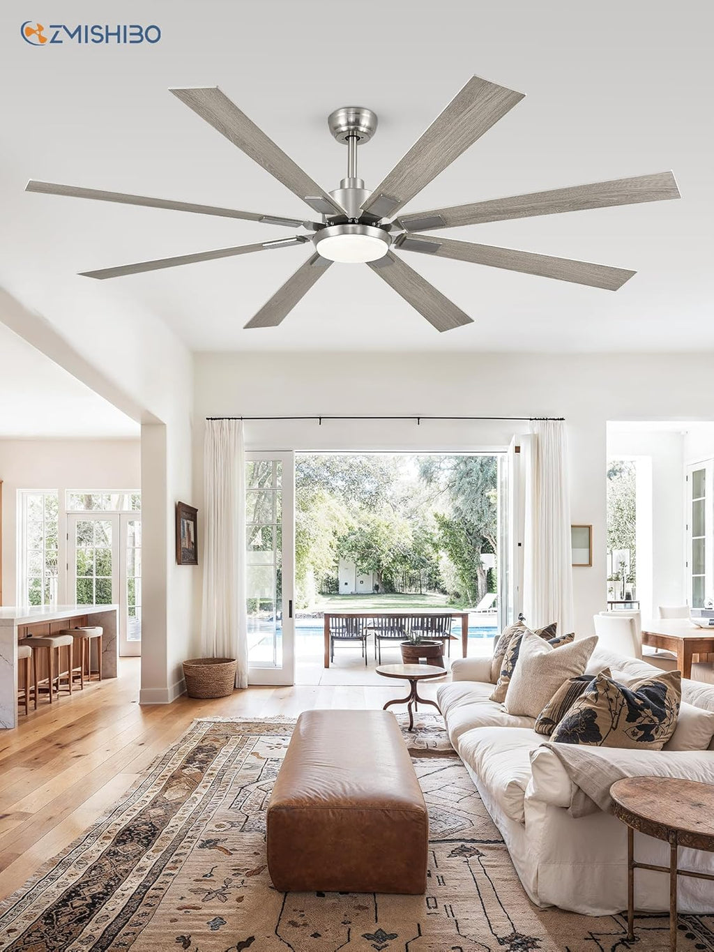 Zmishibo 72-inch large ceiling fan with lighting and remote indoor/outdoor wourant