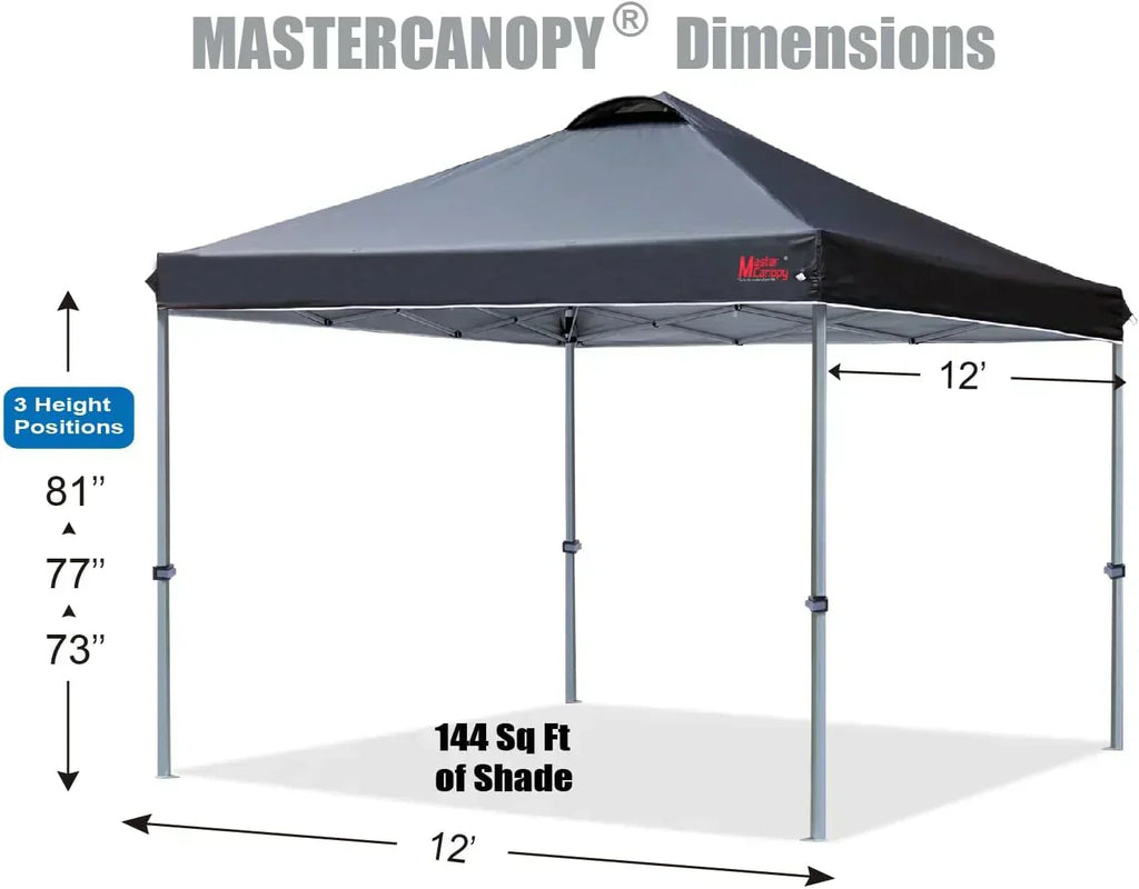 Durable Pop-up Canopy Tent with Roller Bag (10x10 Black) wourant