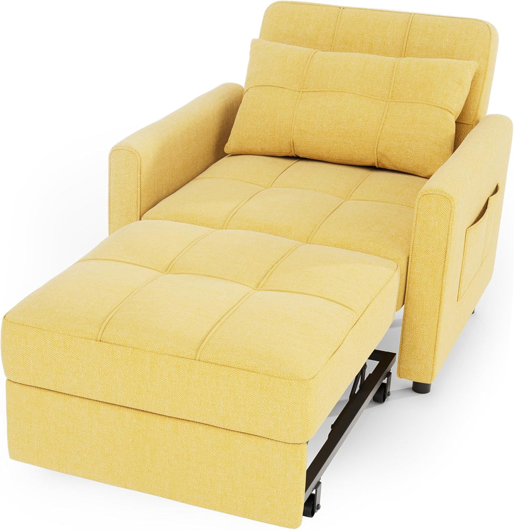 Sofa Bed Chair 3 in 1 Convertible Pullout Single Sleeper Chair Bed Spacious Multifunctional Sofa wourant