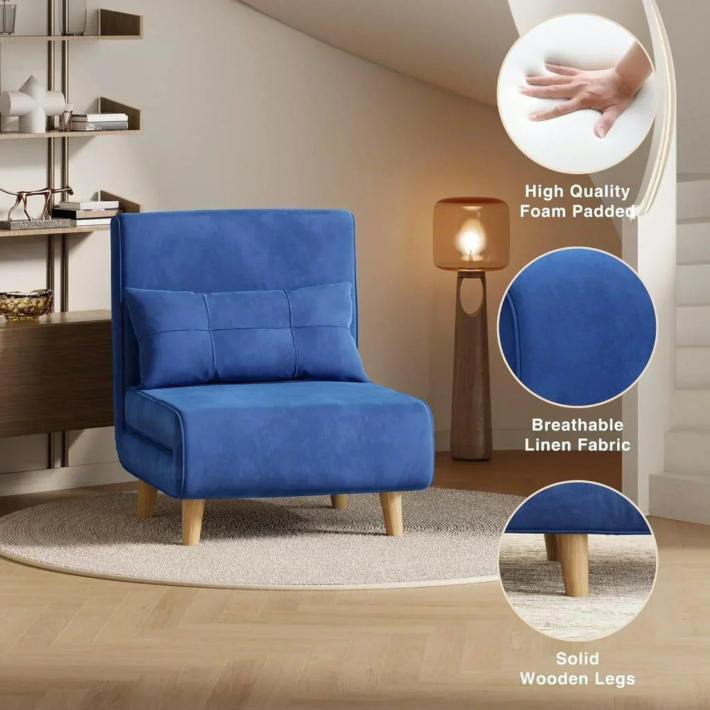 3-in-1 sleeper chair bed convertible chair bed futon sofa with adjustable backrest wourant
