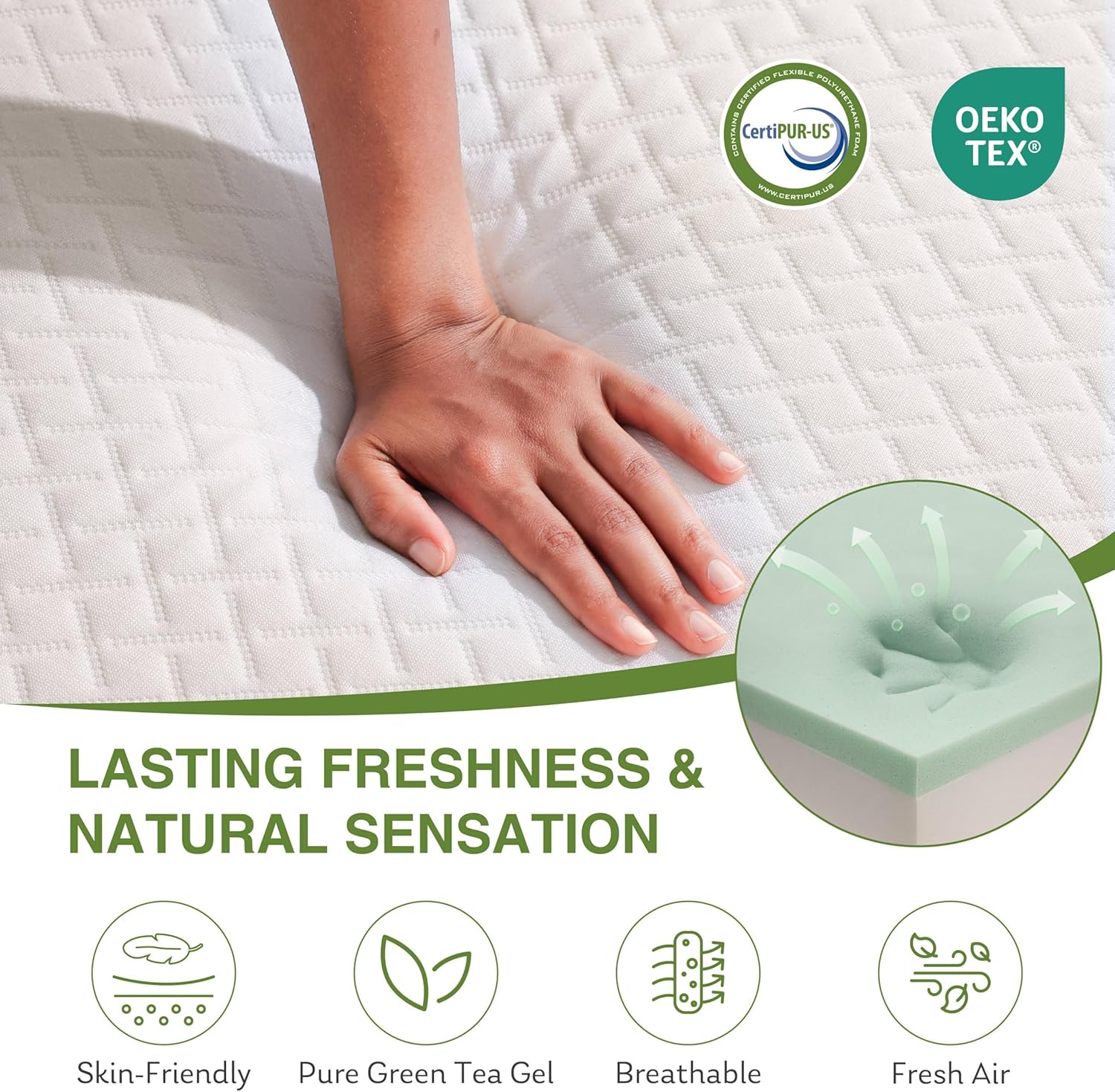 8-inch double mattress with memory foam for medium firm support wourant