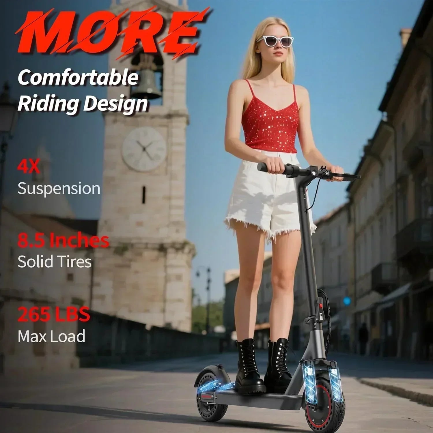 Electric Scooter 350W/500W Motor Top Speed 19/22 mph Max 16/23/28Miles Ranges Foldable E Scooter wourant