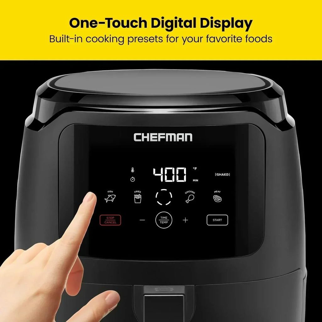Chefman 6-Quart Double Basket Air Fryer Easy View Window uses two separate nonstick pans wourant