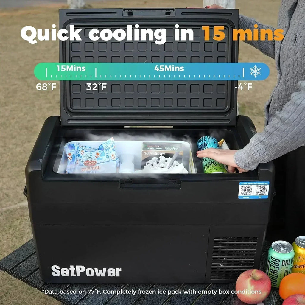 12V Refrigerator 21 Quart Portable Freezer 50 Hours Keep Cool Electric Cooler Car Refrigerator wourant