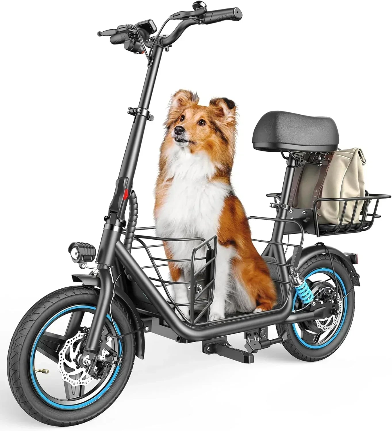 Gyroor Adult Electric Scooter with Large Center Basket 20 Mile Range Foldable and Seat wourant