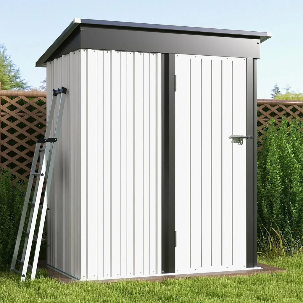 Patiowell 5x3 FT Outdoor Storage Shed Tool Shed with Sloping Roof and Lockable Door Metal Shed wourant